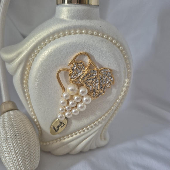 Vintage Capidomonte Berger Italy Perfume Atomizer Bottle Beaded Ceramic - Picture 6 of 7